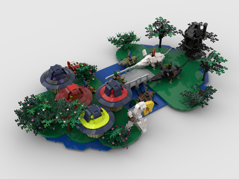  乐高 LEGO 玩具 积木 花园 绿化 公园3d模型 