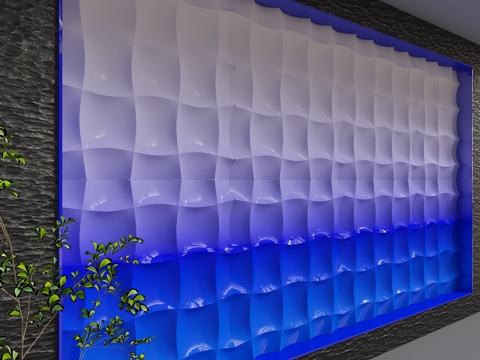  现代背景墙3d模型 