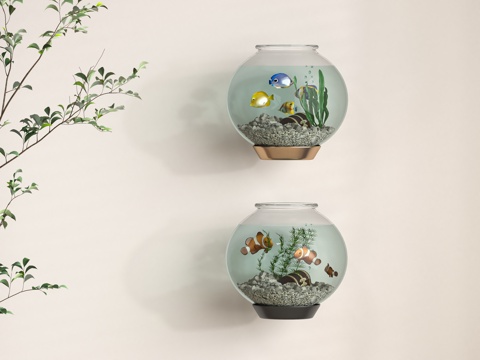  现代鱼缸3d模型 