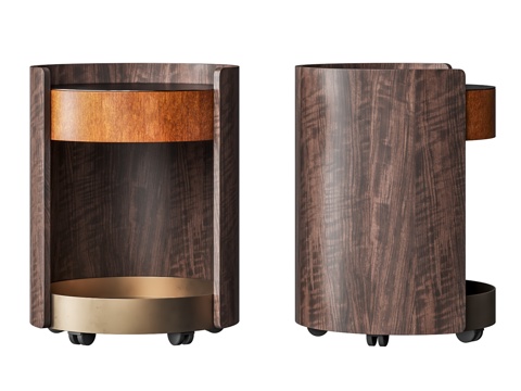  Minotti Journey中古角几 床头柜 圆形边几 圆3d模型 