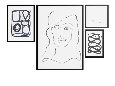  BoConcept 现代装饰画 挂画 抽象画 黑白画 艺术画3d模型 