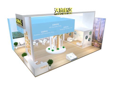  天府新区展台3D模型3d模型 