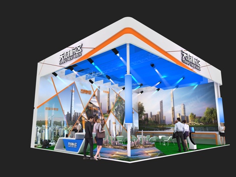  天府新区展台3D模型3d模型 
