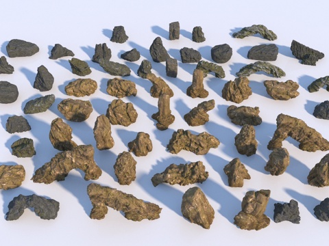  现代庭院石头造景3d模型 