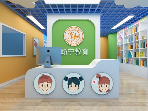  现代少儿培训学校3d模型 