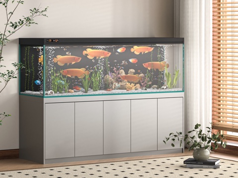  现代鱼缸3d模型 