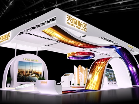  天府新区展台3D模型3d模型 