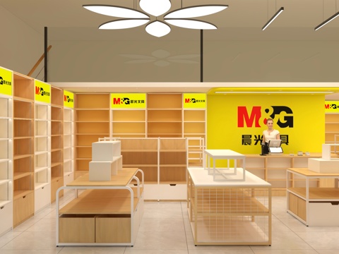  文具店 晨光文具 文具店货架 流水台 情景堆 玩具店 礼品店su模型 