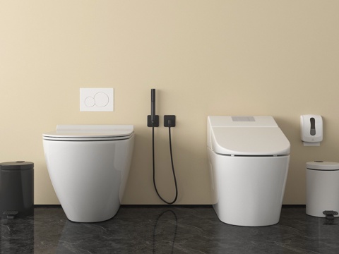  坐便器 马桶 垃圾桶3d模型 