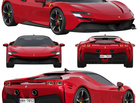  法拉利 SF90 Stradale 跑车3d模型 