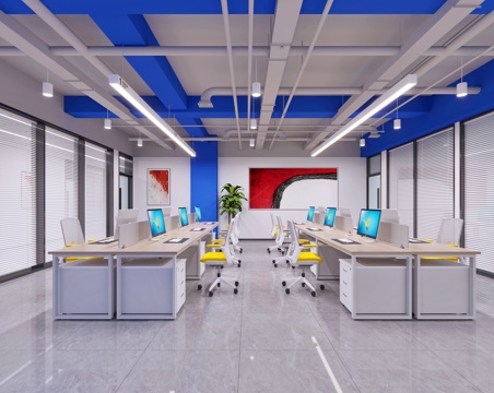  办公区3d模型 