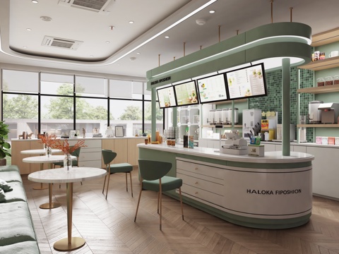  茶饮空间 餐饮空间 奶茶店 咖啡店 奶茶店器材设备 咖啡店器3d模型 