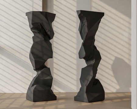  现代抽象雕塑 雕塑摆件 石头雕塑3d模型 