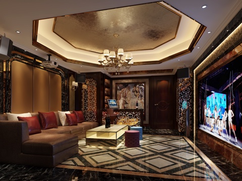  新古典奢华豪华KTV3d模型 