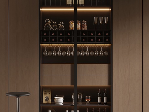  酒柜 意式酒柜su模型 