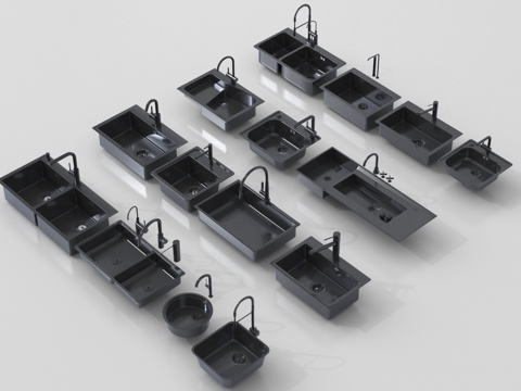  水槽 现代水槽 洗菜池3d模型 