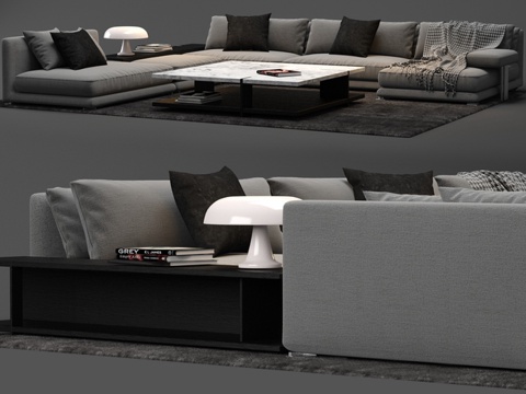  现代沙发组合3d模型 
