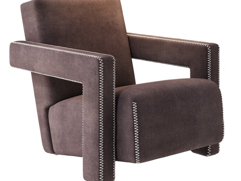  Cassina 经典休闲椅 扶手椅 布艺休闲椅 布艺扶手椅3d模型 