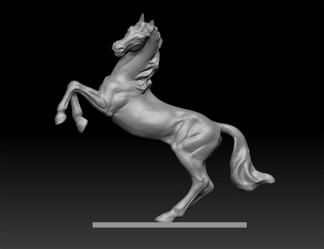  现代风格骏马动物雕塑3d模型 