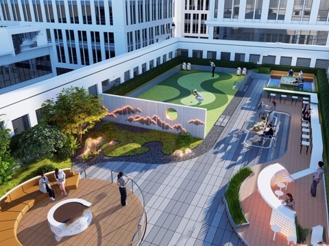  现代屋顶花园 空中花园 庭院花园su模型 