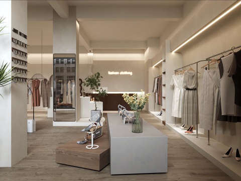 女装店3d模型 