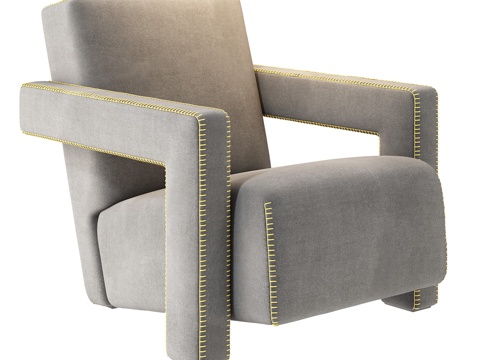  Cassina 经典休闲椅 扶手椅 布艺休闲椅 布艺扶手椅3d模型 