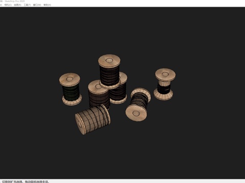  缝纫针线 毛线 绳子 线轴su模型 
