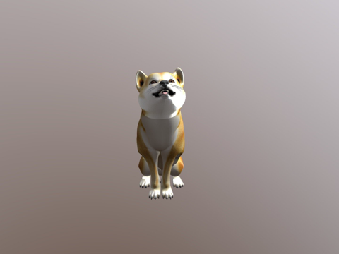  动画狗，柴犬3d模型 