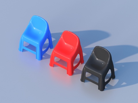  凳子 塑料凳3d模型 