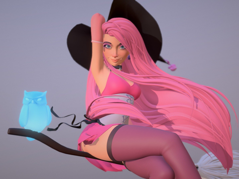  DTIYS重绘罗斯绘画-粉红女巫3d模型 