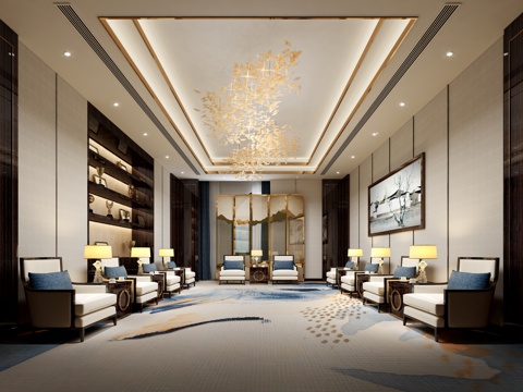  现代会议室 多功能会议室 接待室 报告厅3d模型 