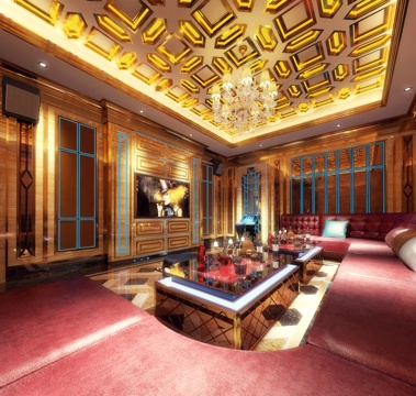  欧式豪华ktv包间3d模型 
