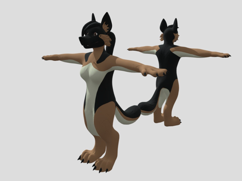  德国牧羊犬VRChat就绪3d模型 