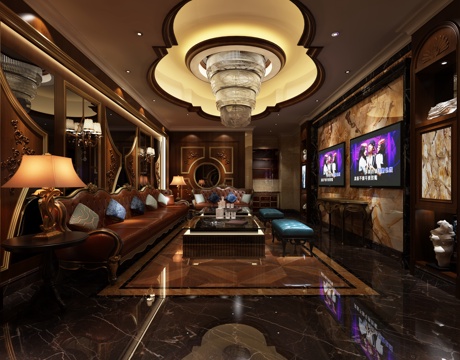  简欧卡拉OKKTV包间 点歌台3d模型 