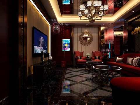  简欧包间 KTV 会所 休闲 娱乐3d模型 