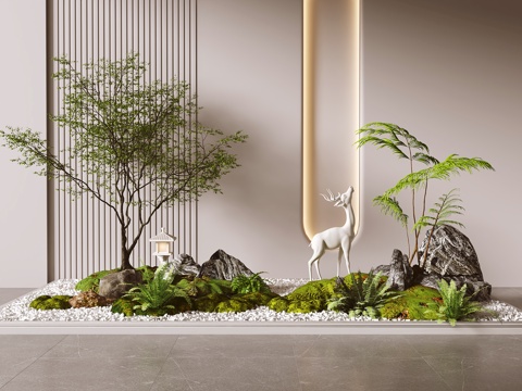  植物组合 植物堆 景观小品 园艺小品3d模型 