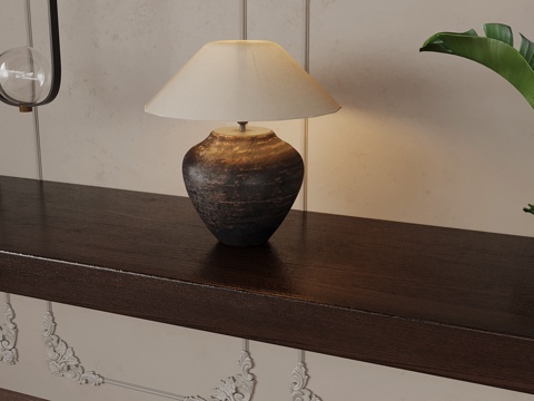  中古风台灯3d模型 