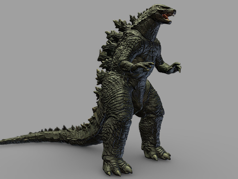  哥斯拉2019雕像3D扫描3d模型 
