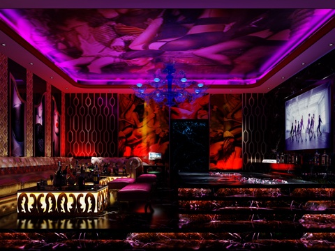  欧式KTV包厢 沙发 点歌台3d模型 