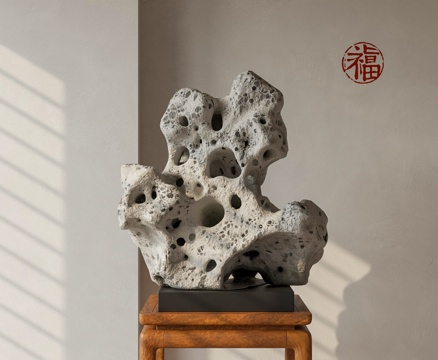  新中式太湖石摆件 自然石雕塑摆件 天然石雕塑摆件 石材雕塑摆3d模型 