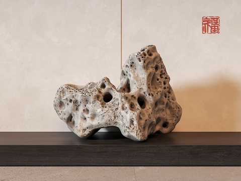  新中式太湖石 自然石雕塑摆件 天然石雕塑摆件 岩石雕塑摆件3d模型 