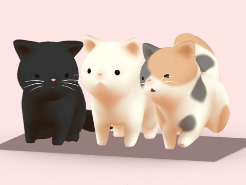  胖猫三重奏3d模型 