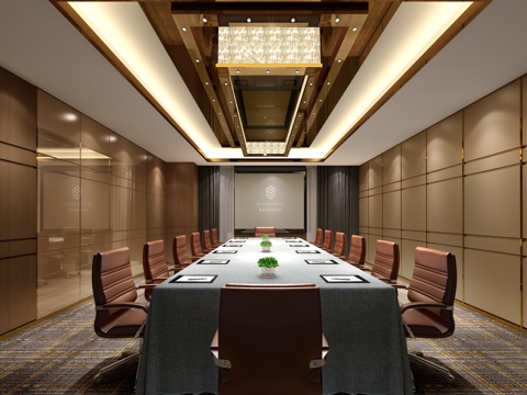  现代会议室 多功能会议室 接待室 报告厅3d模型 