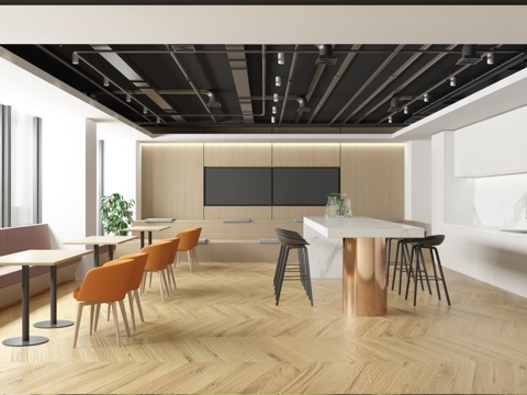  茶歇区 休息区 茶吧 研讨区 自由活动区 休闲区3d模型 