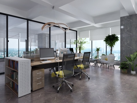  现代 工装空间 办公室3d模型 