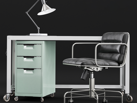  现代意式办公桌椅3d模型 