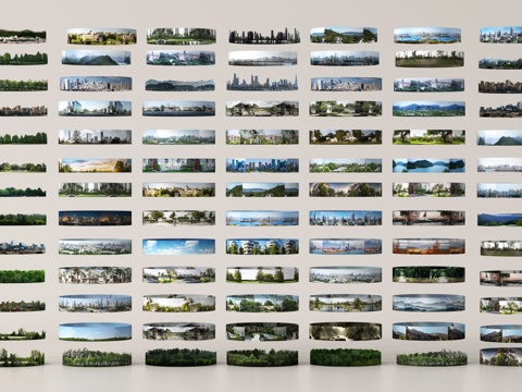  户外外景 环绕背景 环境贴图 城市外景 景观背景3d模型 