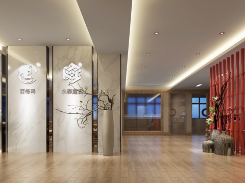  现代办公室 接待室 会议室 开放办公室3d模型 