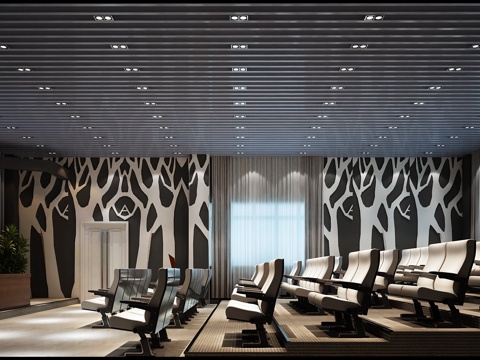  现代会议室 多功能会议室 接待室 报告厅3d模型 