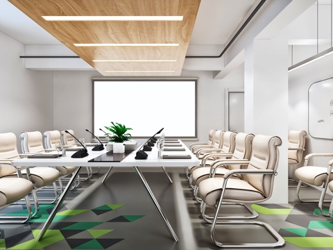  现代简约小会议室3d模型 